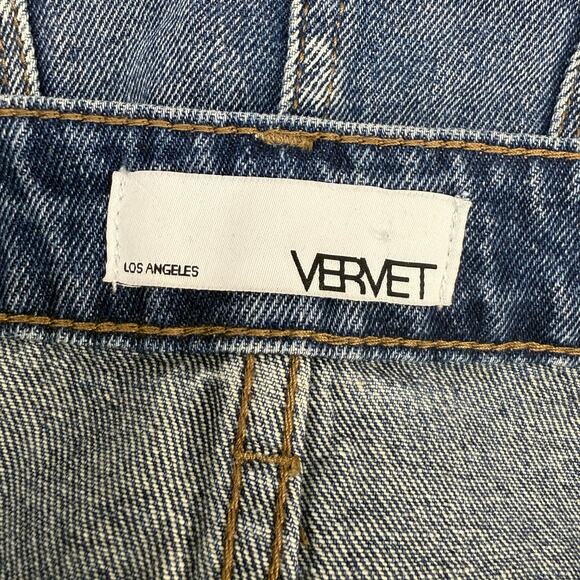 Vervet Denim Skirt Women's L Blue Claudia Raw Hem Mini Skirt Preppy Summer NWT - Picture 4 of 9